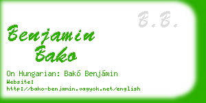 benjamin bako business card