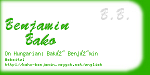 benjamin bako business card